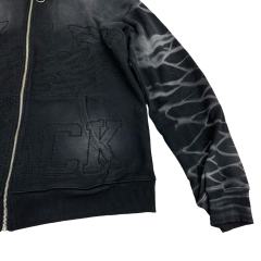 Embroidered Letter Water Ripple Washed Version Hoodie 3 colors 28576623