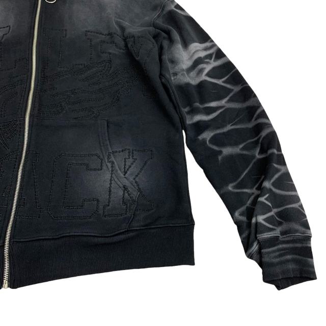 Embroidered Letter Water Ripple Washed Version Hoodie 3 colors 28576623