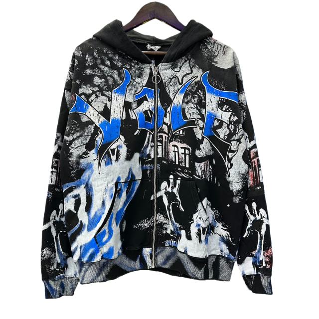 Dark Castle Evil Spirit Print Washed Version Hoodie 28709900