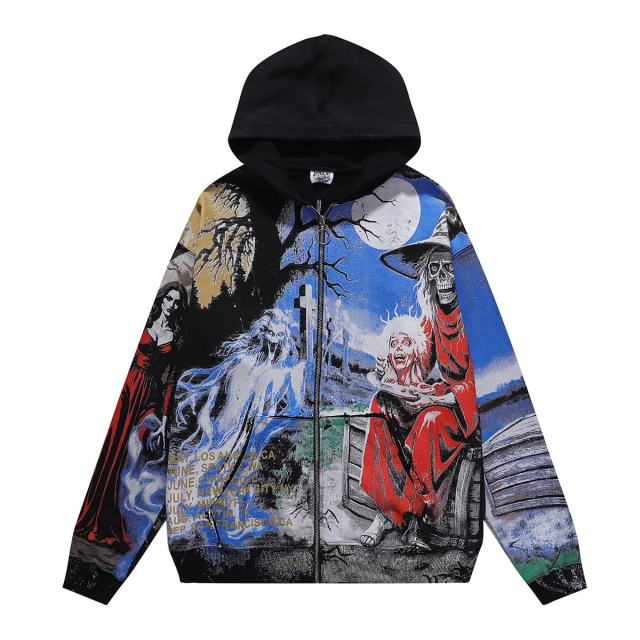 Ghost Halloween Print Washed Version Hoodie 28746810
