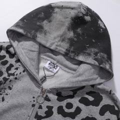 Black Spot Leopard Print Washed Version Hoodie 28709902