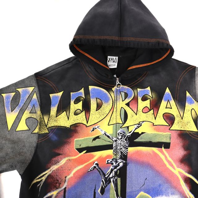Dark Aesthetic Grim Reaper Graphic Distressed Zip Hoodie 28978141