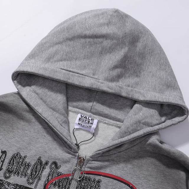 Flame Red Lip Beauty Print Washed Version Hoodie 28709897