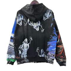 Ghost Halloween Print Washed Version Hoodie 28746810
