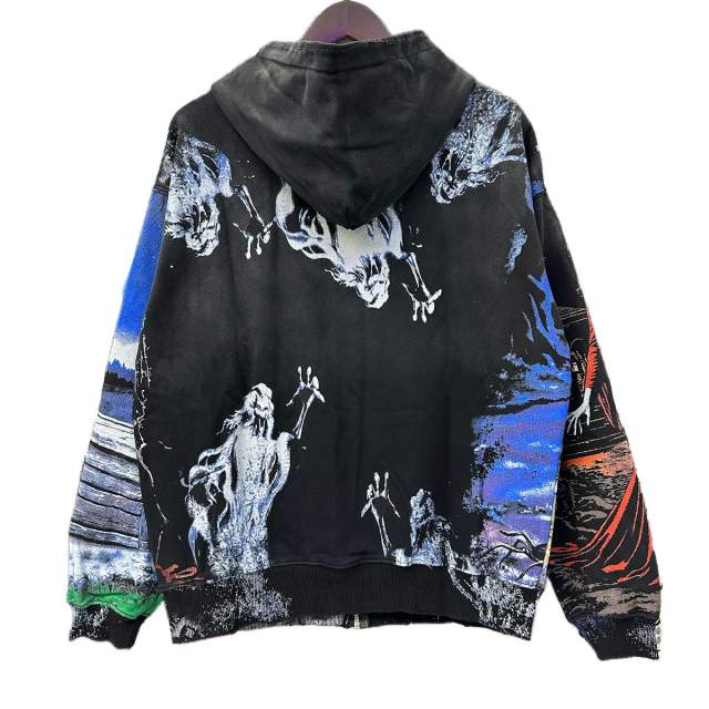 Ghost Halloween Print Washed Version Hoodie 28746810