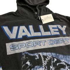 Two Dogs Letter Print Washed Version Hoodie 28523830