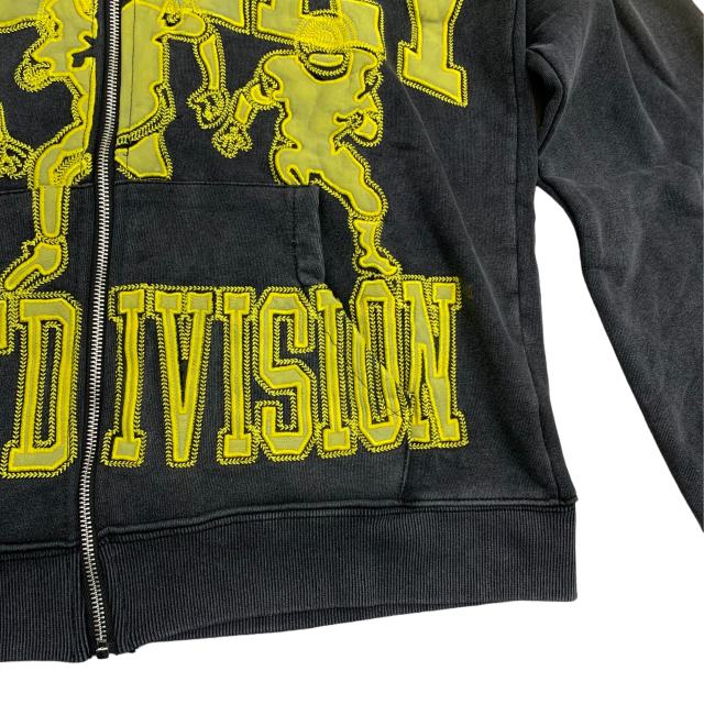 Patterned Letter Embroidered Washed Version Hoodie 2 colors 28523839