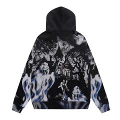 Dark Castle Evil Spirit Print Washed Version Hoodie 28709900