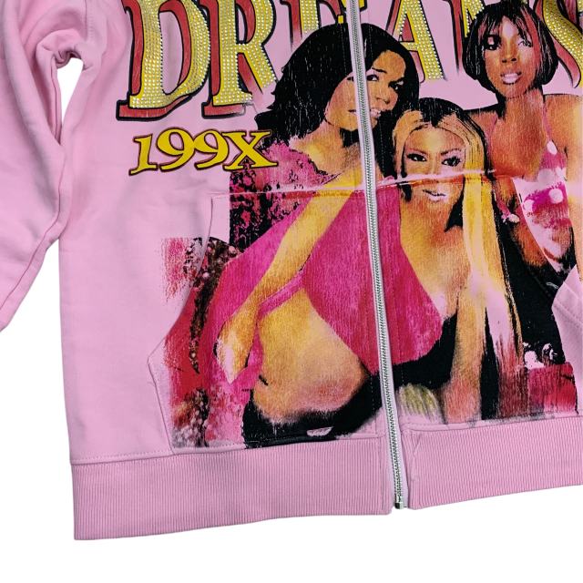Rhinestone Letter Print Distressed Hoodie 28576629