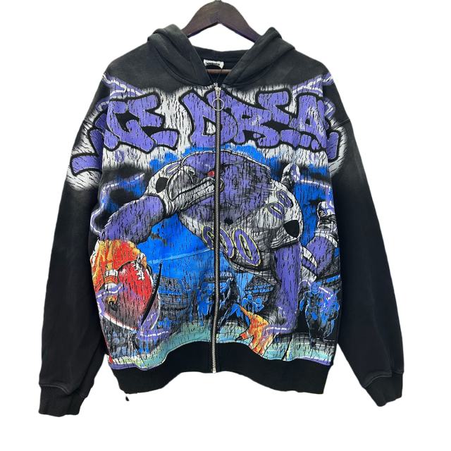 Eagle Football Player Print Washed Version Hoodie 28709896