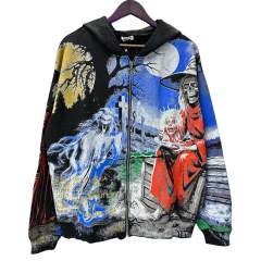 Ghost Halloween Print Washed Version Hoodie 28746810