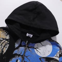 Ghost Halloween Print Washed Version Hoodie 28746810