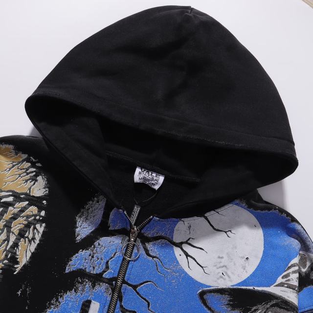 Ghost Halloween Print Washed Version Hoodie 28746810