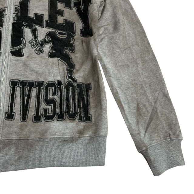 Patterned Letter Embroidered Washed Version Hoodie 2 colors 28523839