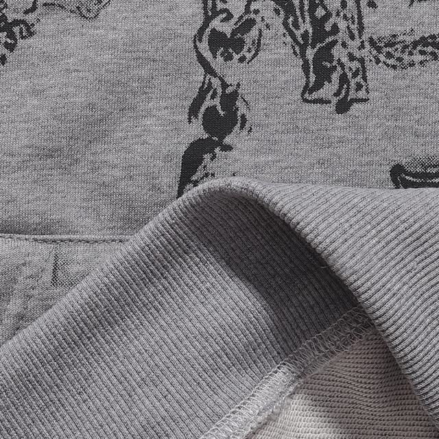 Oversized Neckline Printed Hoodie 28746787