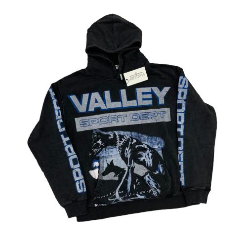 Two Dogs Letter Print Washed Version Hoodie 28523830