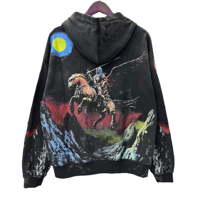 Tianma Armor Knight Print Washed Version Hoodie 28709899