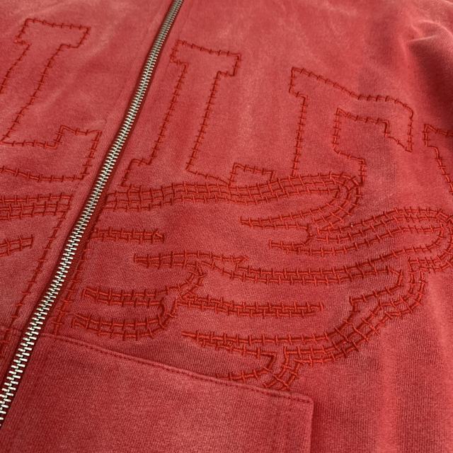 Embroidered Letter Water Ripple Washed Version Hoodie 3 colors 28576623