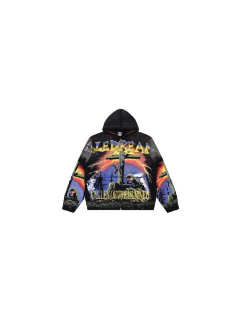 Dark Aesthetic Grim Reaper Graphic Distressed Zip Hoodie 28978141