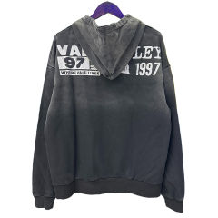Large Chain Back Letter Printed Washed Version Hoodie 28711245