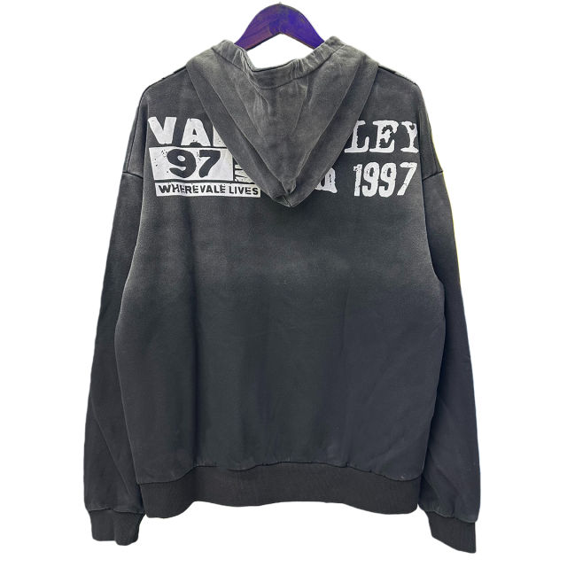 Large Chain Back Letter Printed Washed Version Hoodie 28711245
