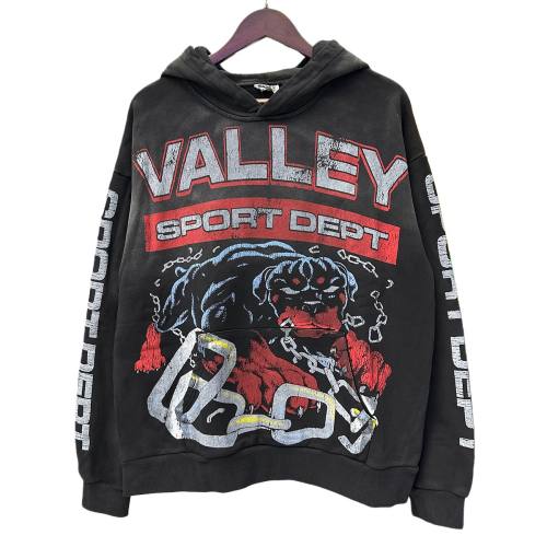 Chain Dog Print Washed Version Hoodie 28746799