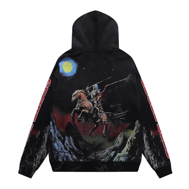 Tianma Armor Knight Print Washed Version Hoodie 28709899