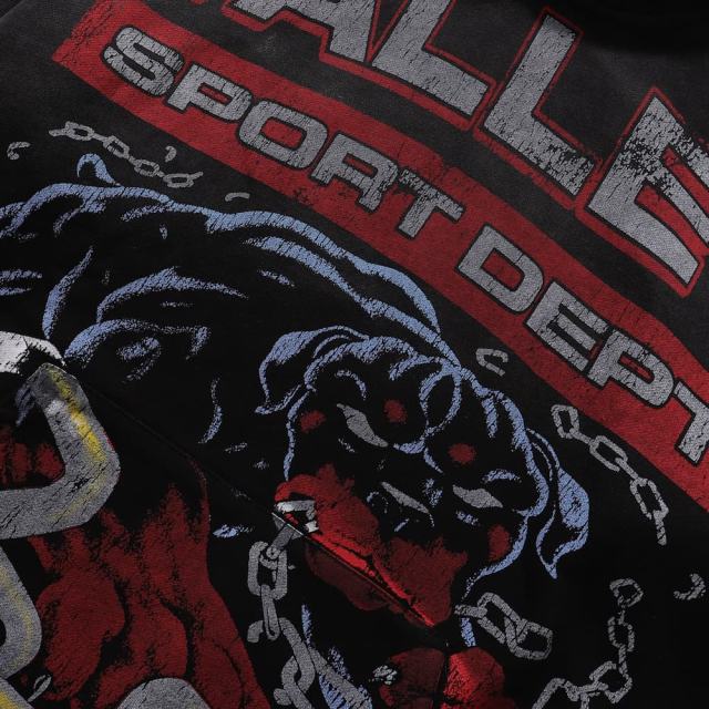 Chain Dog Print Washed Version Hoodie 28746799