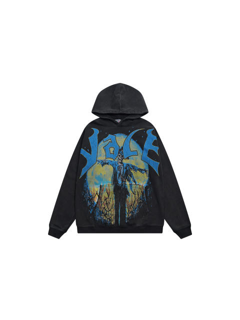Skeleton Scarecrow Print Washed Version Hoodie 28642061