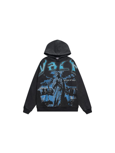 Statue of Liberty Prayer Print Washed Version Hoodie 28636875