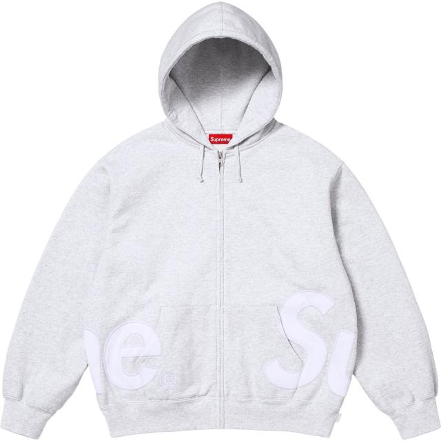 Sup Big Logo Zip Up Hooded Sweatshirt