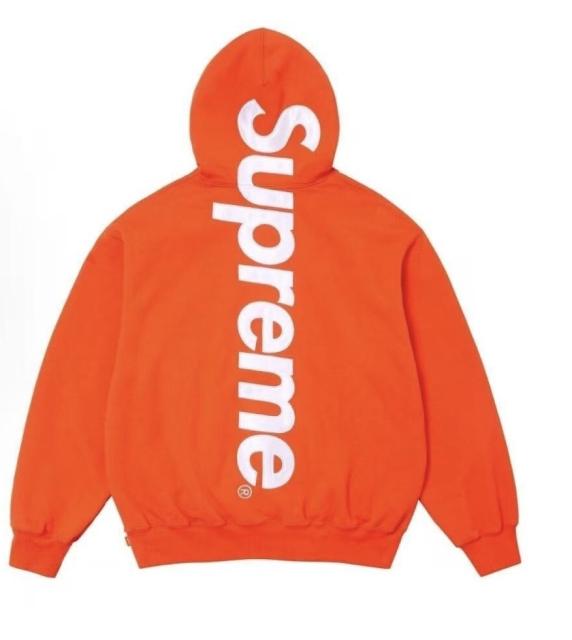 SUPREM* SATIN APPLIQUÉ APPLIQUE HOODED SWEATSHIRT HOODIE