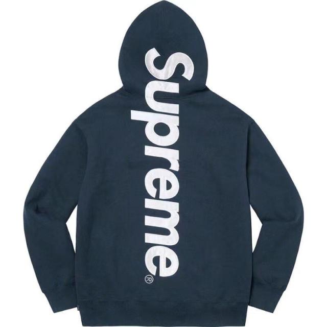 SUPREM* SATIN APPLIQUÉ APPLIQUE HOODED SWEATSHIRT HOODIE