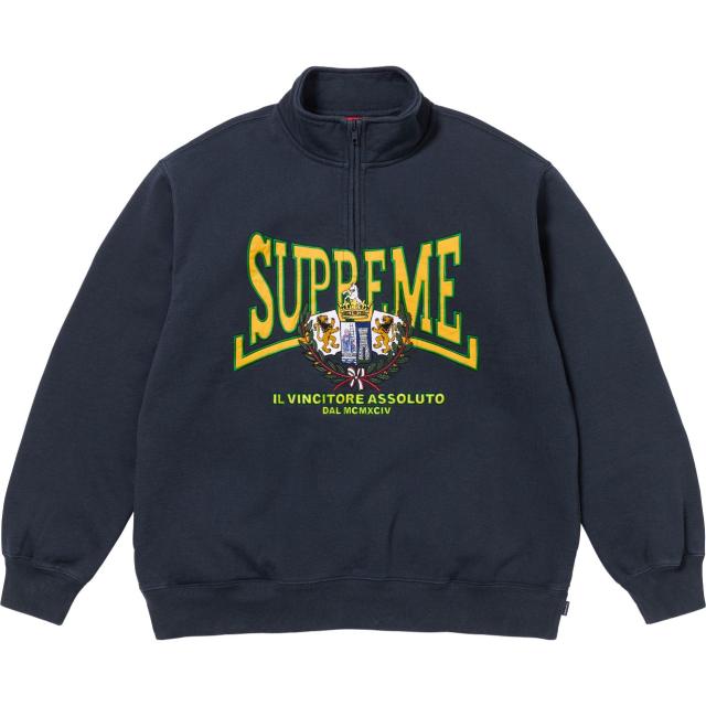 Sup Crest Applique Half Zip Pullover