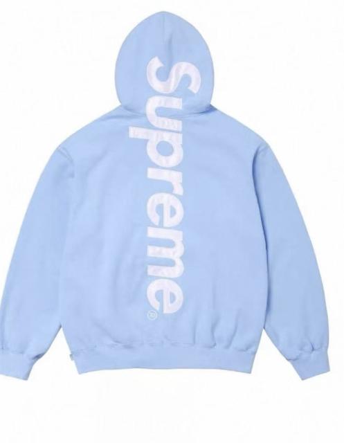 SUPREM* SATIN APPLIQUÉ APPLIQUE HOODED SWEATSHIRT HOODIE