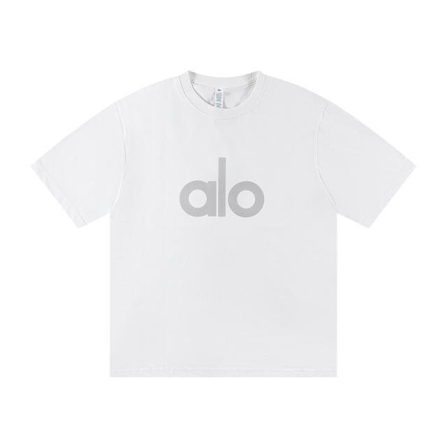Alο Grey Reflective Font T-shirt