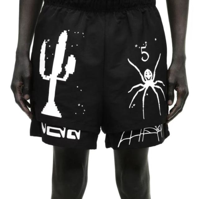 1:1 Quality Version Cactus Spider Graphic Shorts Print Shorts
