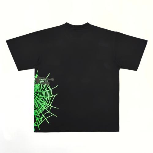 1:1 Top Quality Green Mesh On Side Black Print Tee