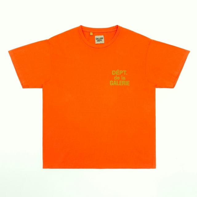 1:1 Quality Orange T-shirt With Green Font