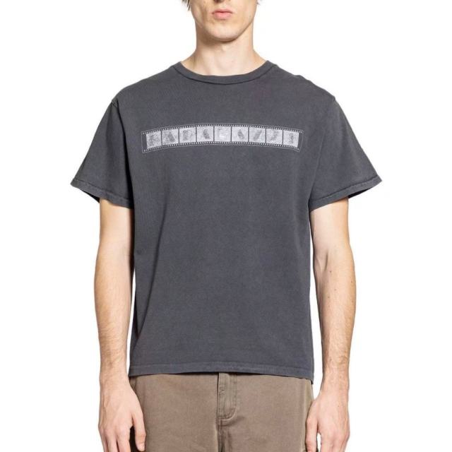 1:1 Quality Gallery Dept Film Drill Letter Print Washed Tee