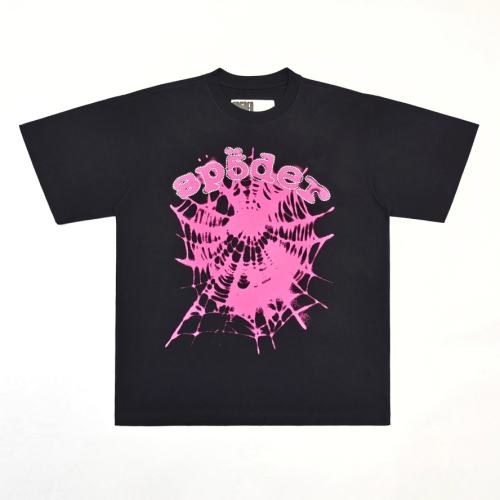 1:1 Top Quality Rhinestone Pink Letter Pink Mesh Print Tee