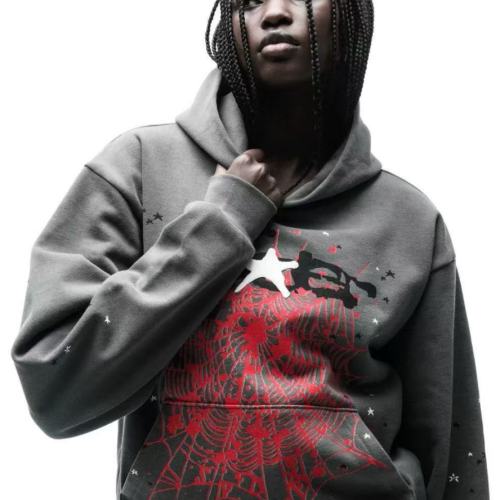 1:1 TOP Quality Reflective Big Star Print Hoodie & Pants Set