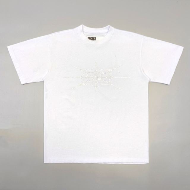 1:1 Top Quality Rhinestone Spider Web Graphic Tee