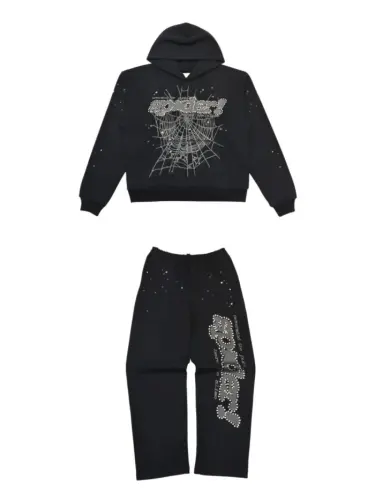 1:1 TOP Quality Reflective Big Star Print Hoodie & Pants Set