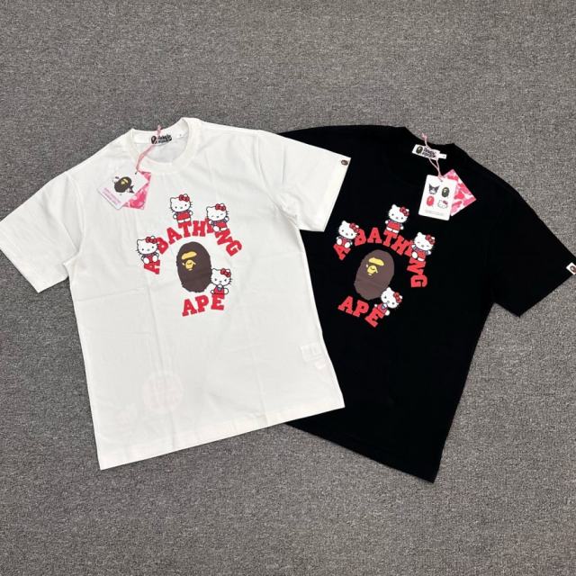 1:1 Quality Bape A Bathing Hello Kitty T-Shirt White Black