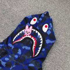 [Best Quality] 1:1 BAPE x Stray Kids Changbin Shark Full Zip Hoodie Navy