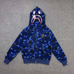 [Best Quality] 1:1 BAPE x Stray Kids Changbin Shark Full Zip Hoodie Navy