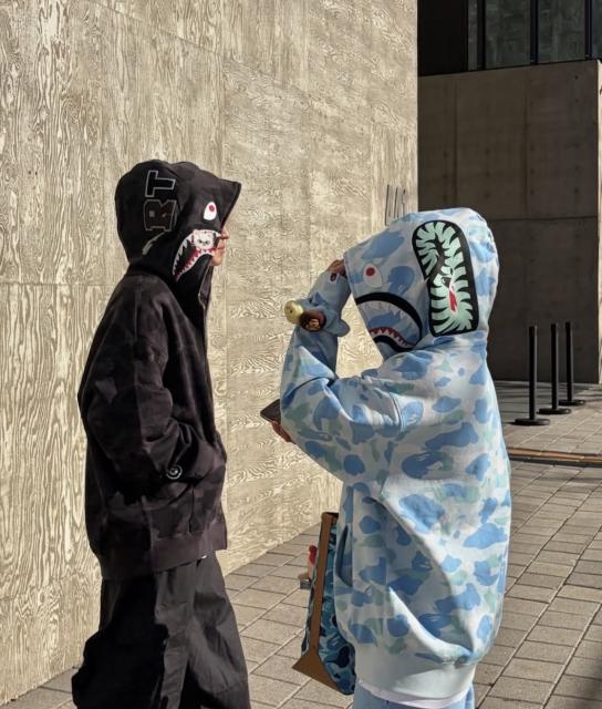 [Best Quality] 1:1 BAPE x Stray Kids Changbin Shark Full Zip Hoodie