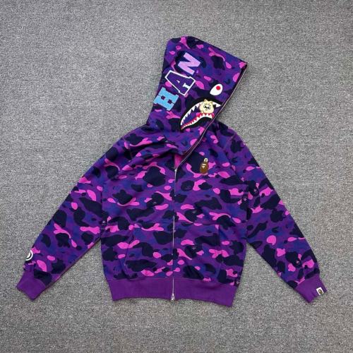 [Best Quality] 1:1 BAPE x Stray Kids Changbin Shark Full Zip Hoodie Purple