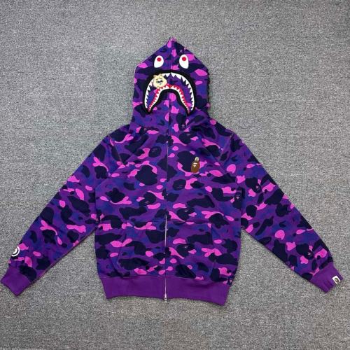 [Best Quality] 1:1 BAPE x Stray Kids Changbin Shark Full Zip Hoodie Purple